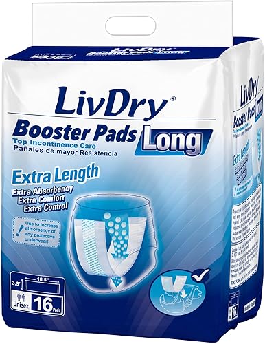 LivDry Almohadillas de refuerzo de incontinencia, uso con pañales para adultos para mujeres y hombres, suavidad extra cómoda, almohadilla desechable