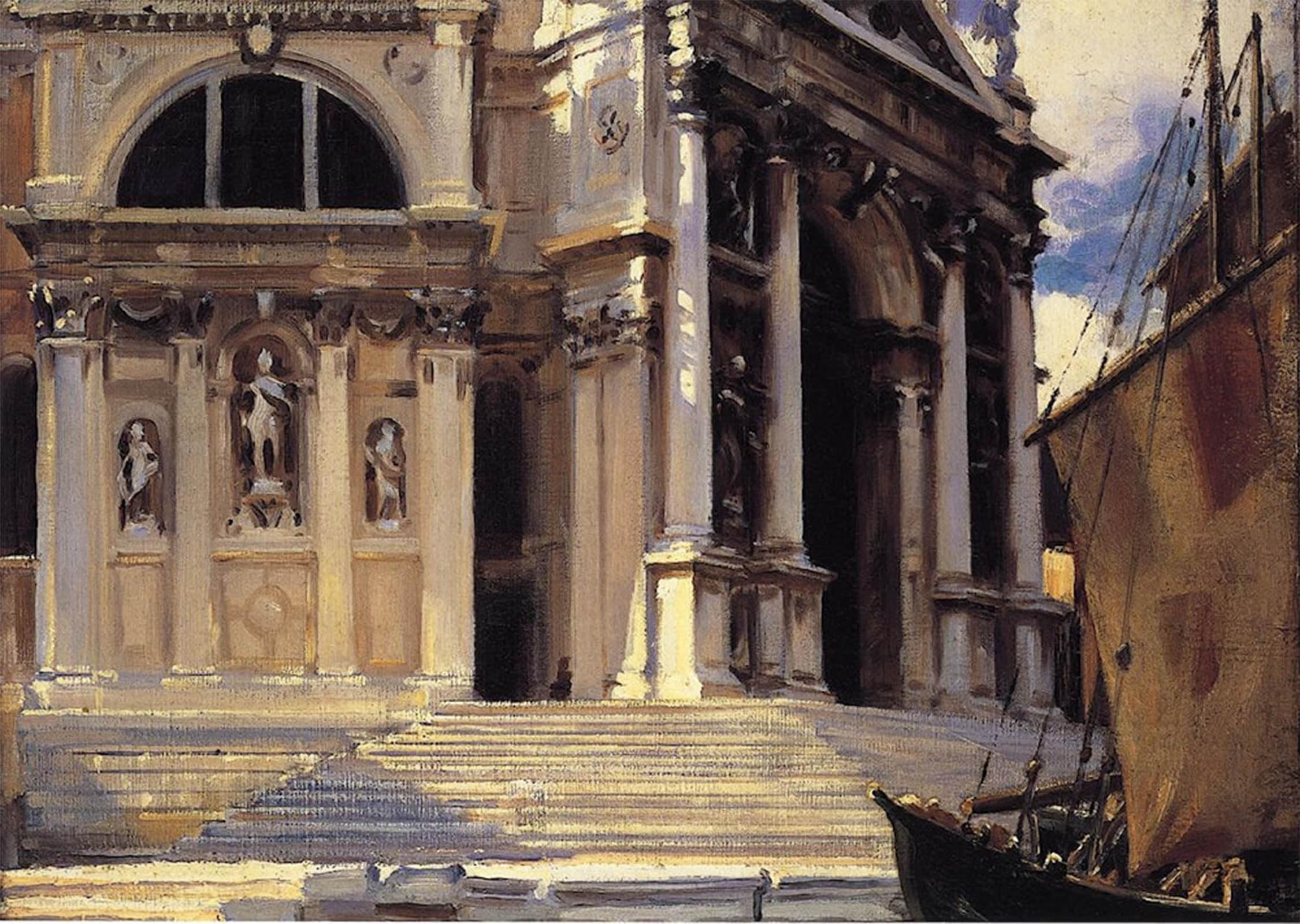 ARTXLXXBN Famous Painting Canvas Artwork Graffiti Print Santa Maria Della Salute by John Singer Sargent Portrait Canvas Image for Home Decor 60x90cm