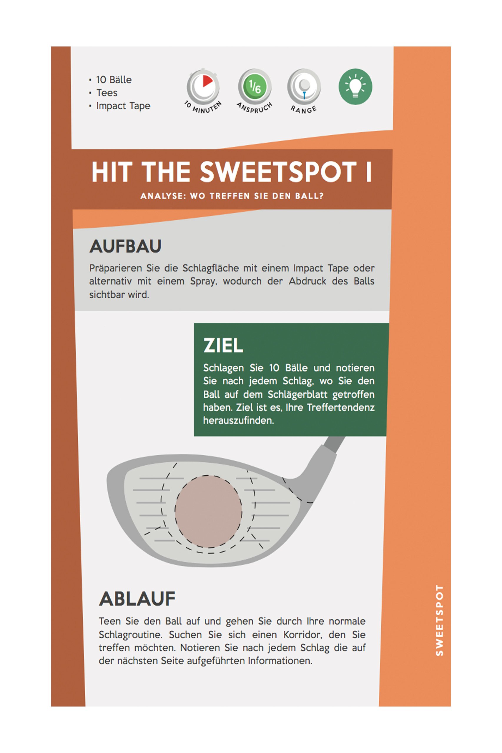 Mein Golf Training: Besser Driven - 18 Übungen für den Abschlag | Booklet für das Golf-Bag | Situative Trainings-Pläne für den Driver und die Hölzer vom Tee