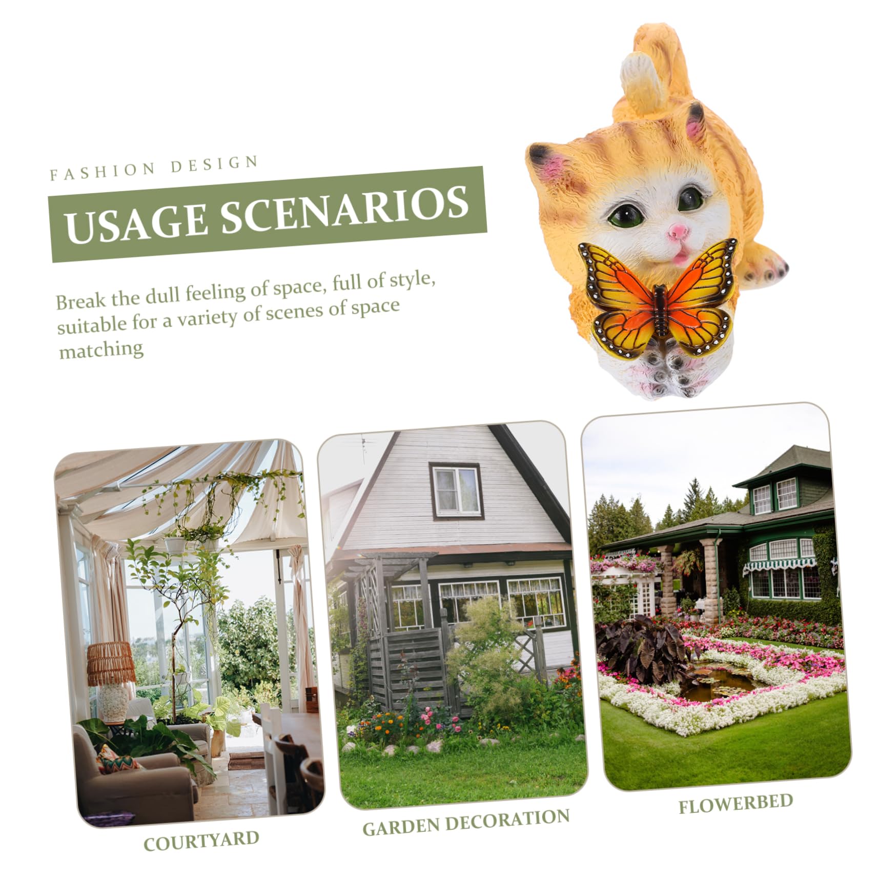 Realistische Katzenfigur Einzigartiges Katzenornament aus Kunstharz mit Solarlicht für Raumdekoration und Gartendeko Geschenk für Sammler und Lehrer