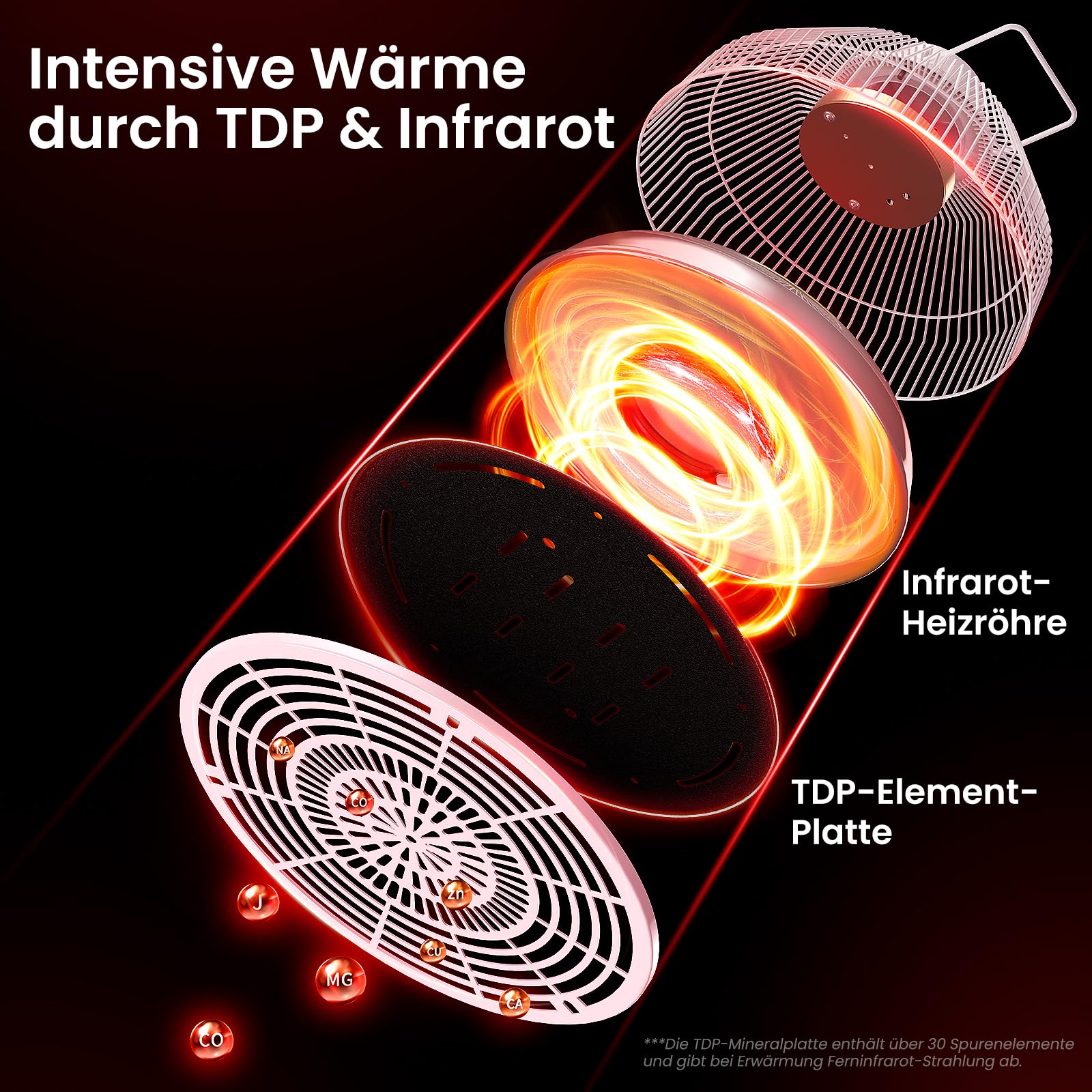 YUNCHI Lámpara infrarroja TDP de 300 W con soporte, lámpara de luz roja con 4 ajustes de temporizador, lámpara de calor infrarroja de pie para calidez específica y comodidad de vida