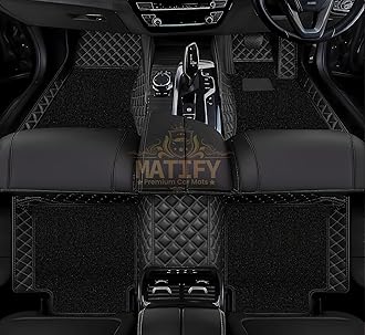7D Double Stitch Car Floor Mat for Mahindra Xuv 3XO | 7 Layer Double Stitching Premium Faux Leather Custom Fitted Car Foot Mats | All Weather Antslip Mats - Full Black
