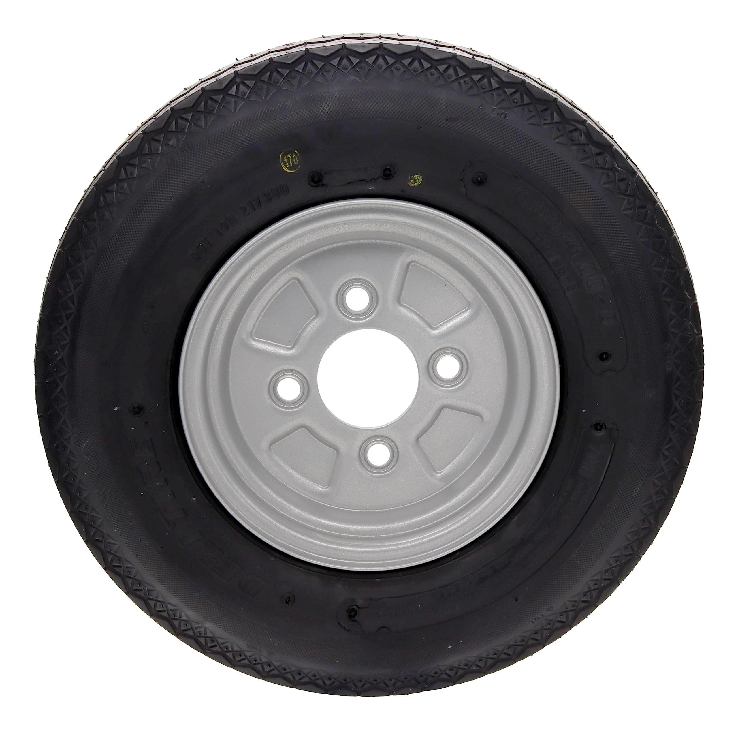 trailer parts4u Deli Roue de rechange pour remorque 4.00-8 4.80-8 4PR 62M pour roue complète Stema DDR Grand trou central ou seul 8 pouces