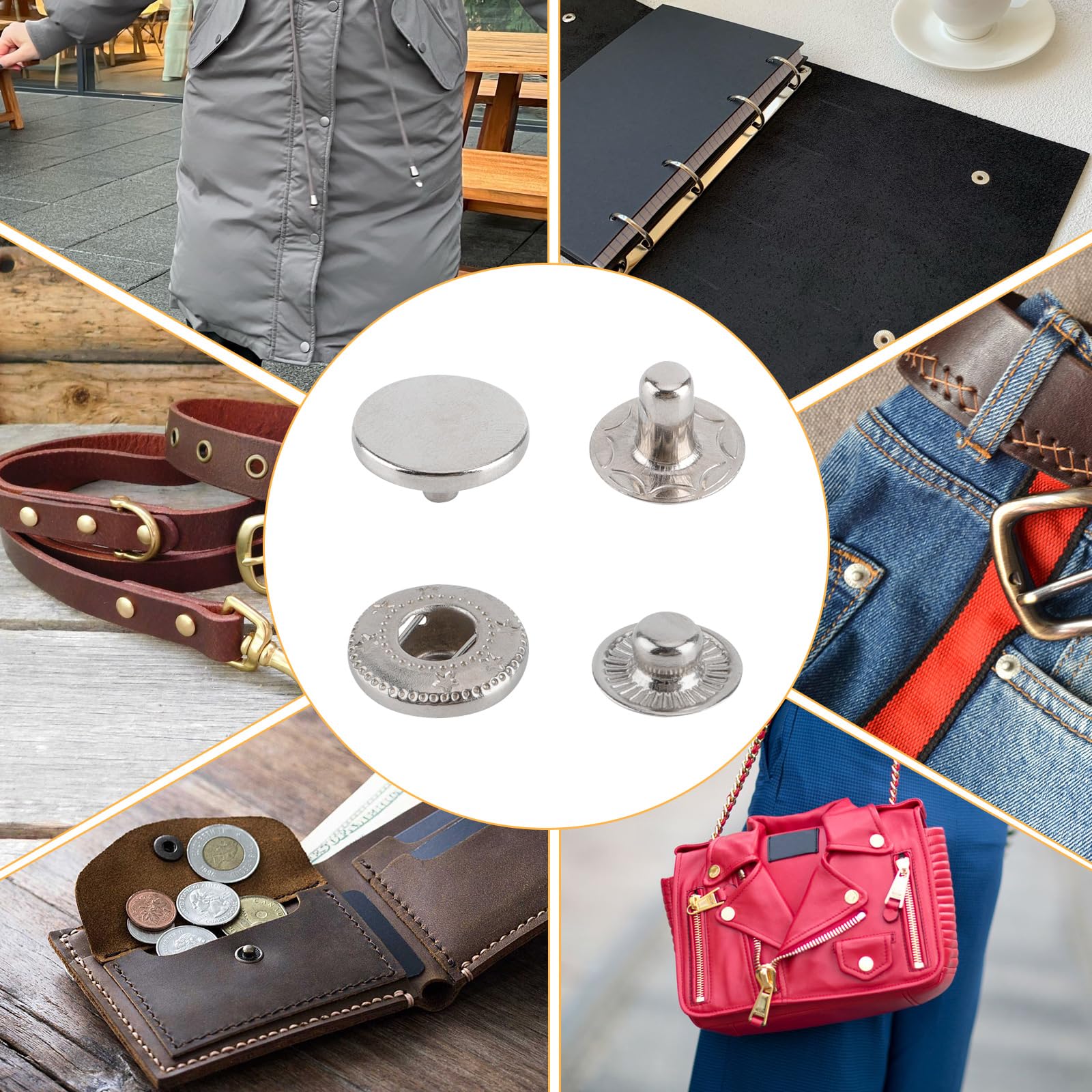 Kit Bottoni A Pressione Metallici DICLLY154 - 6 Colori E Attrezzi Inclusi Per Fai Da Te