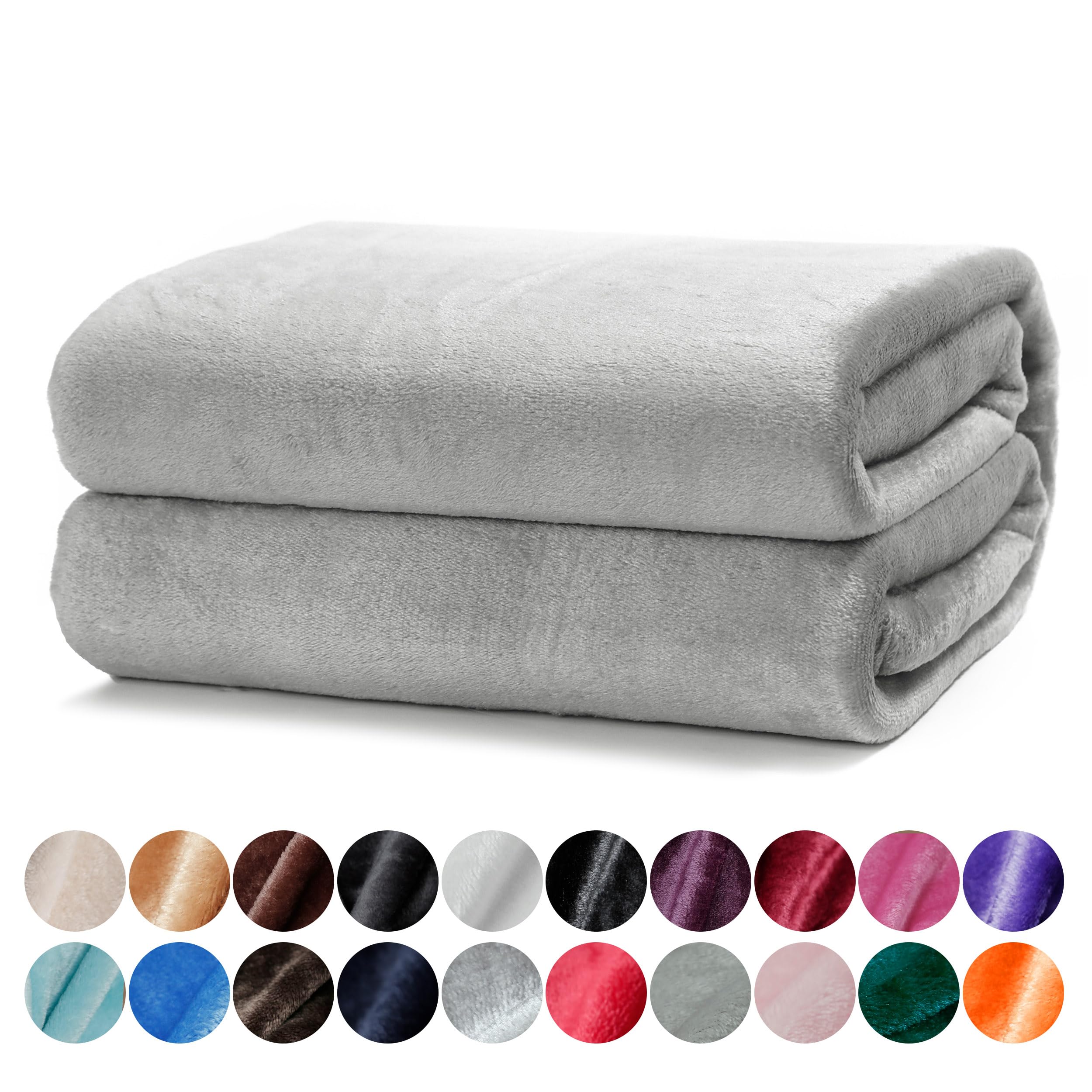 DALINA Textil - Manta para Sofá 160x220cm - Manta Cama 90, Sobrecama - Manta Terciopelo Ligera para Sofá, Cama, Viaje, Sala de Estar (Gris Claro)