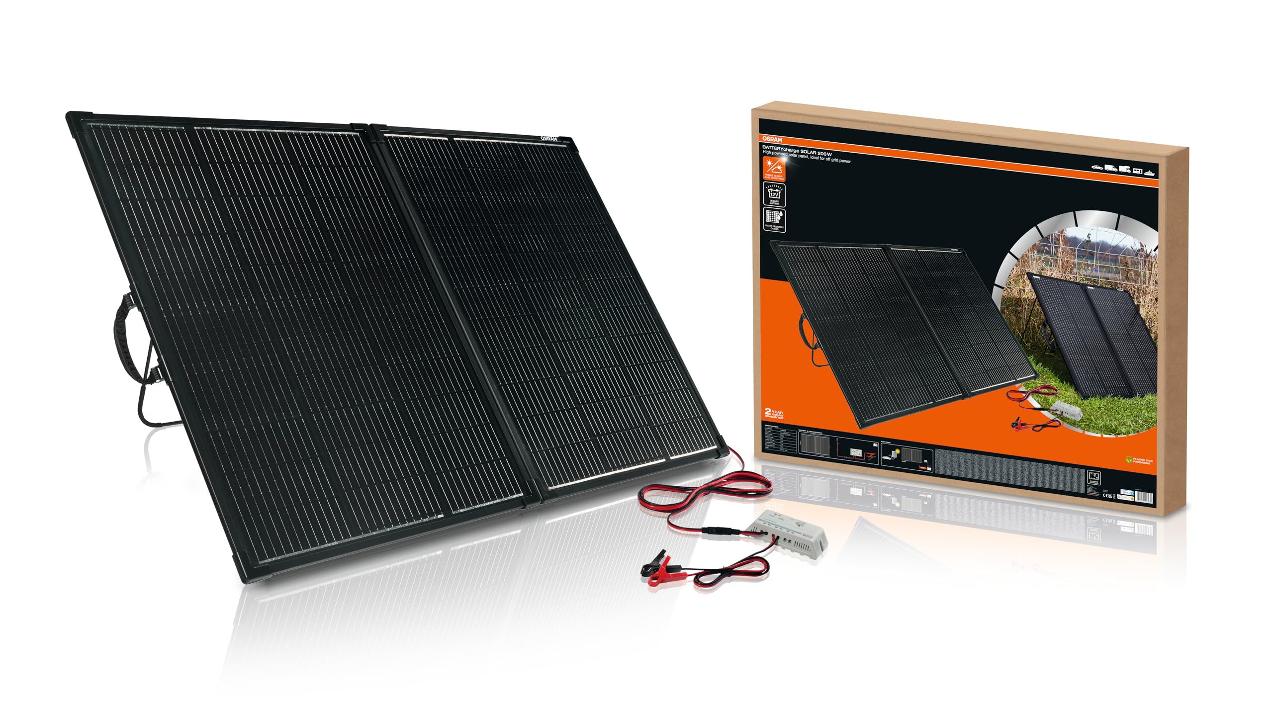 OSRAM BATTERYcharge SOLAR 200W Portable Leisure Battery Charger Maintainer