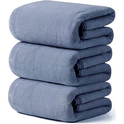 バスタオル [HOSUR 3枚 タオルセット グレー] ふわふわ 肌触り 吸水速乾 ホテル仕様 エステタオル 業務用 マイクロファイバー サロンタオル バス用品 …