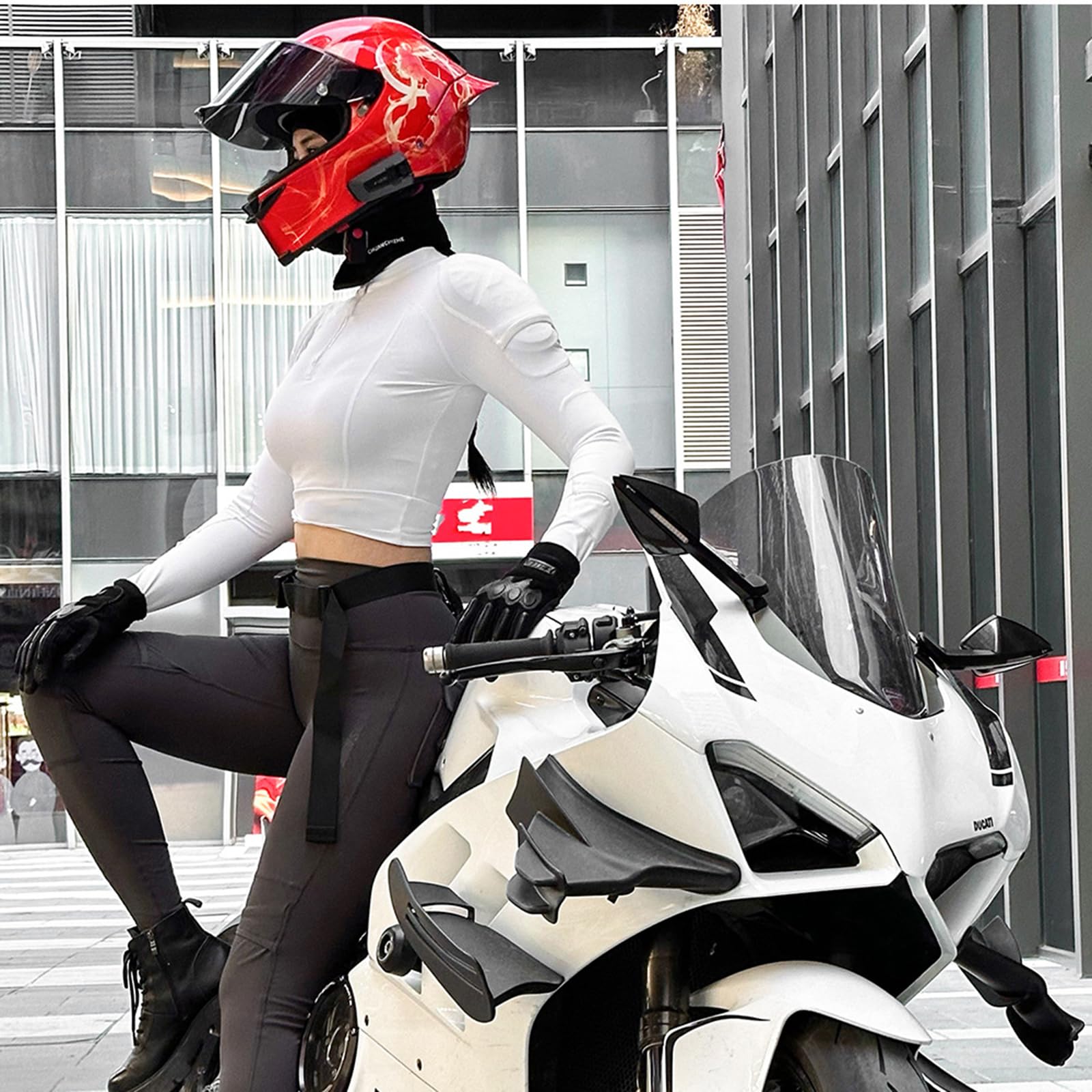 Moda damska opancerzony top motocyklowy, seksowna przycięta kurtka jeździecka z certyfikatem CE, sprzęt ochronny, wyściełana koszula motocyklowa, oddychająca elastyczna siateczka, warstwa