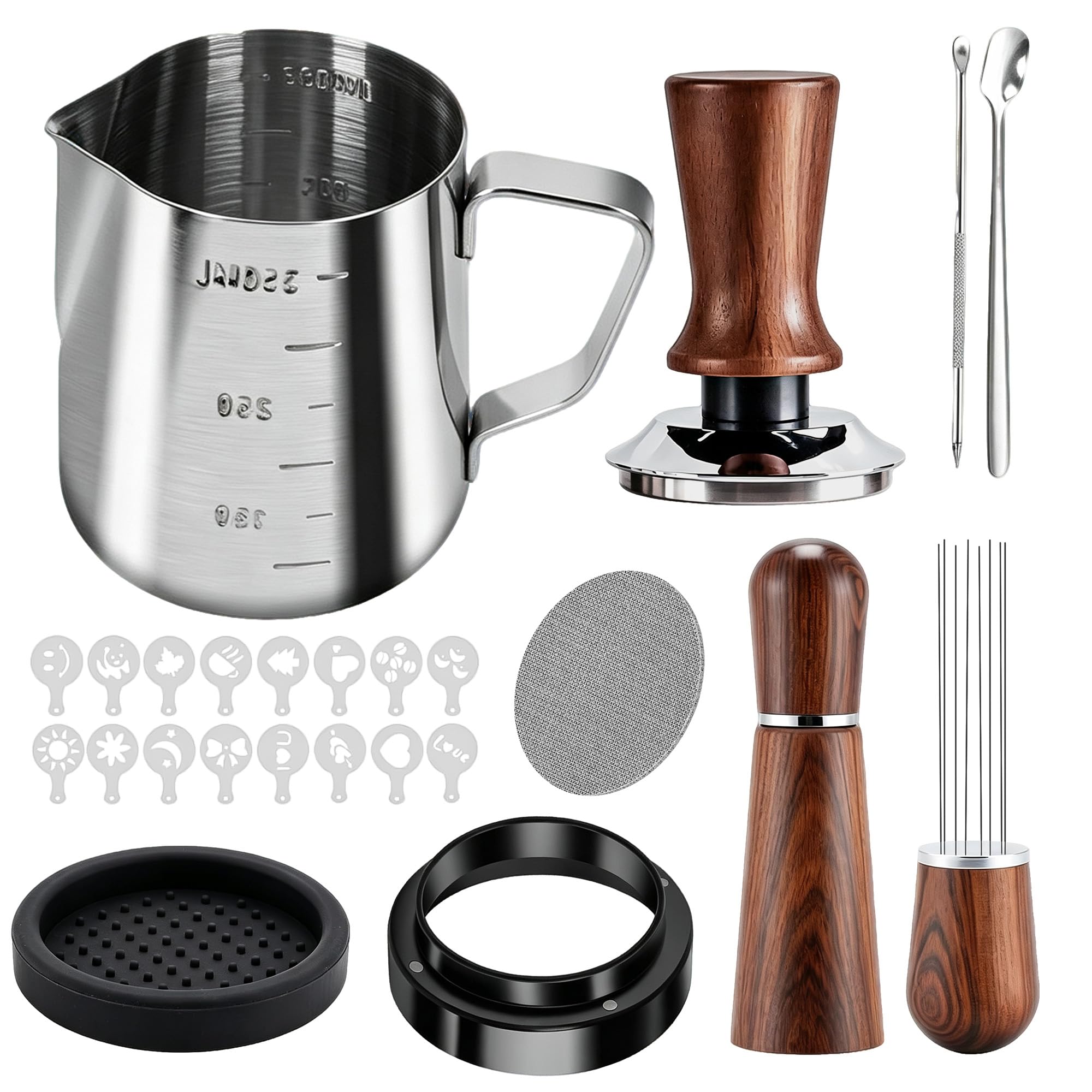 Set Barista 24 Pezzi, pressino per caffe 51 mm, accessori macchina caffe