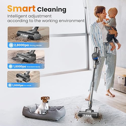 Miniatura 2 de UMLo Cordless Vacuum Cleaner 400W Stick Vacuum with 28Kpa Powerful Suction Smart Induction Auto-Adjustment 55min Runtime6 in 1 Lightweight Vacuum