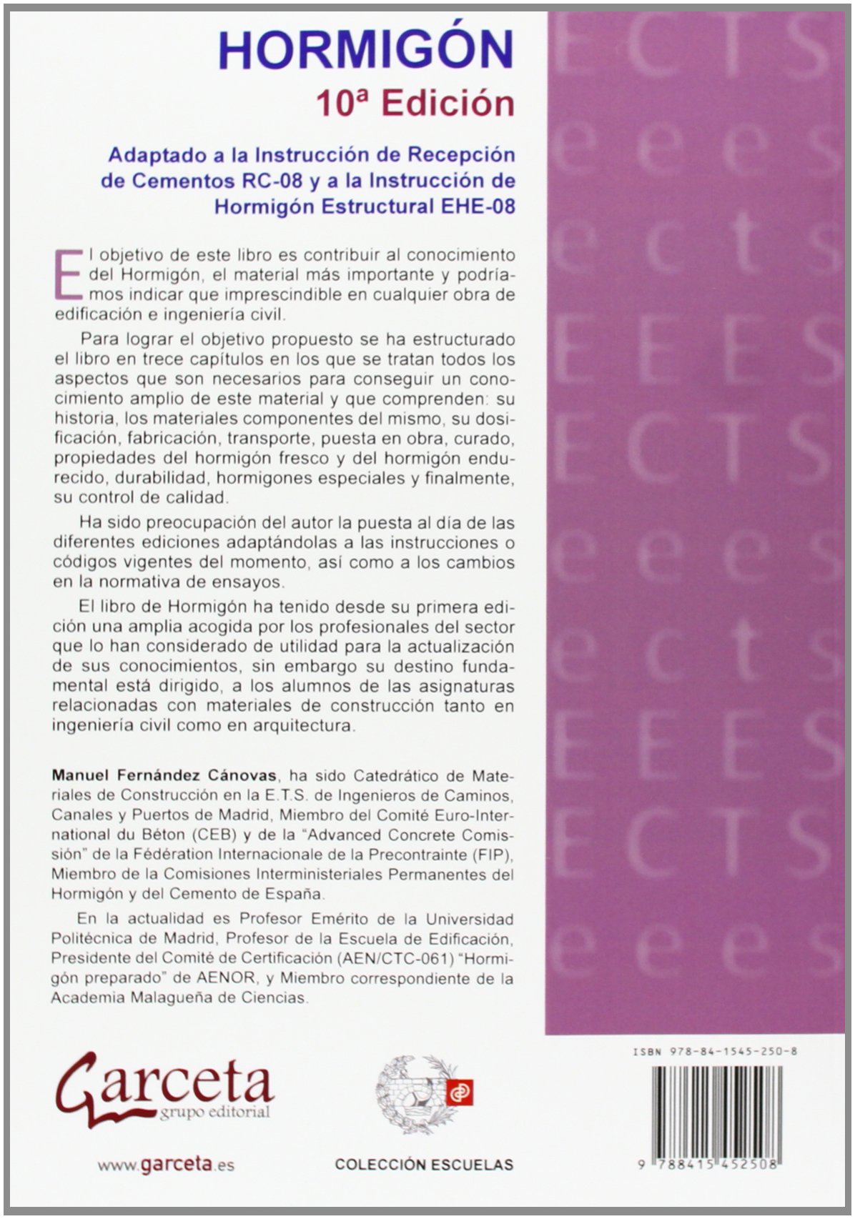 Hormigón. 10ª edición (ESCUELAS)