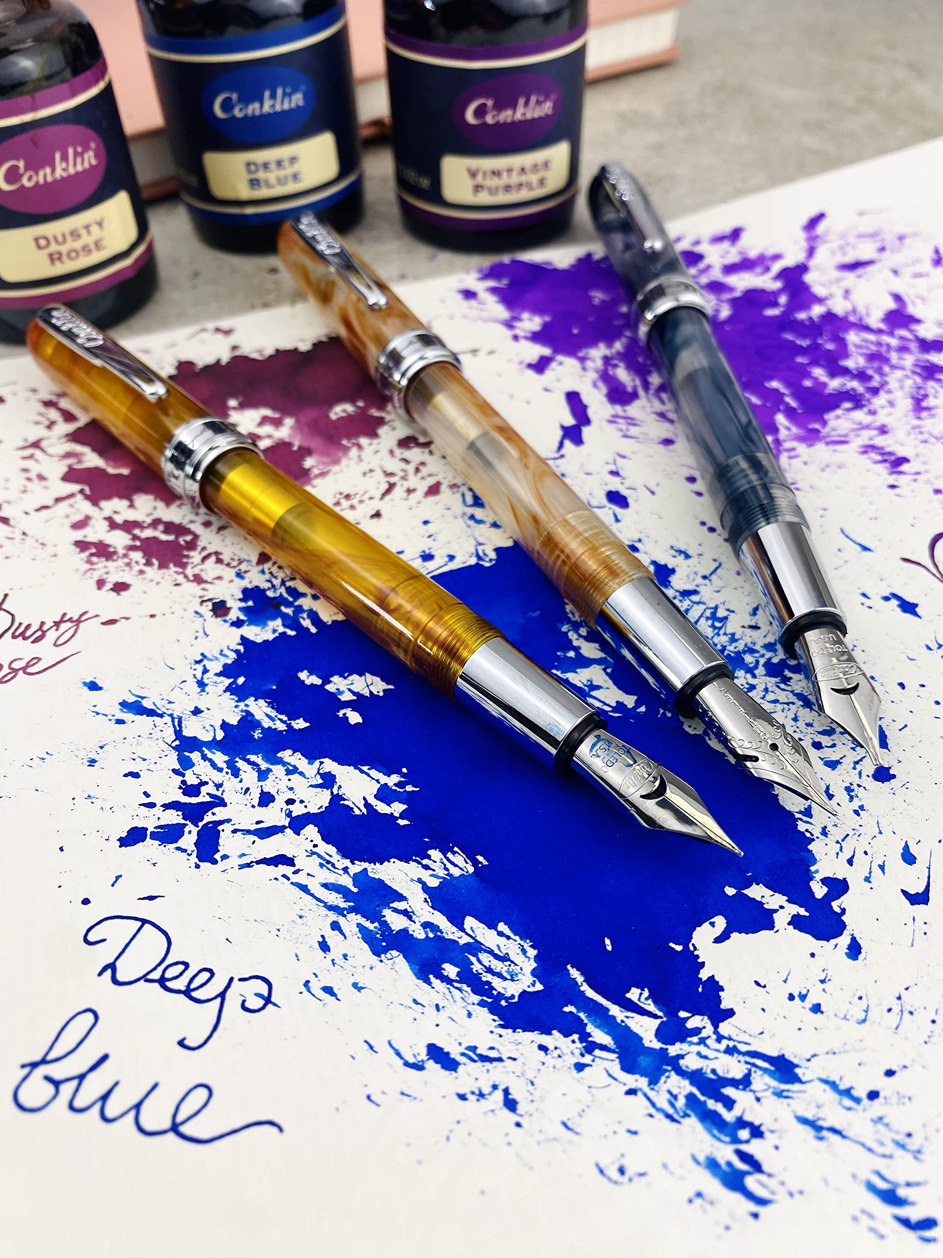 Conklin Symetrik - Pluma estilográfica (ámbar precioso), color ámbar