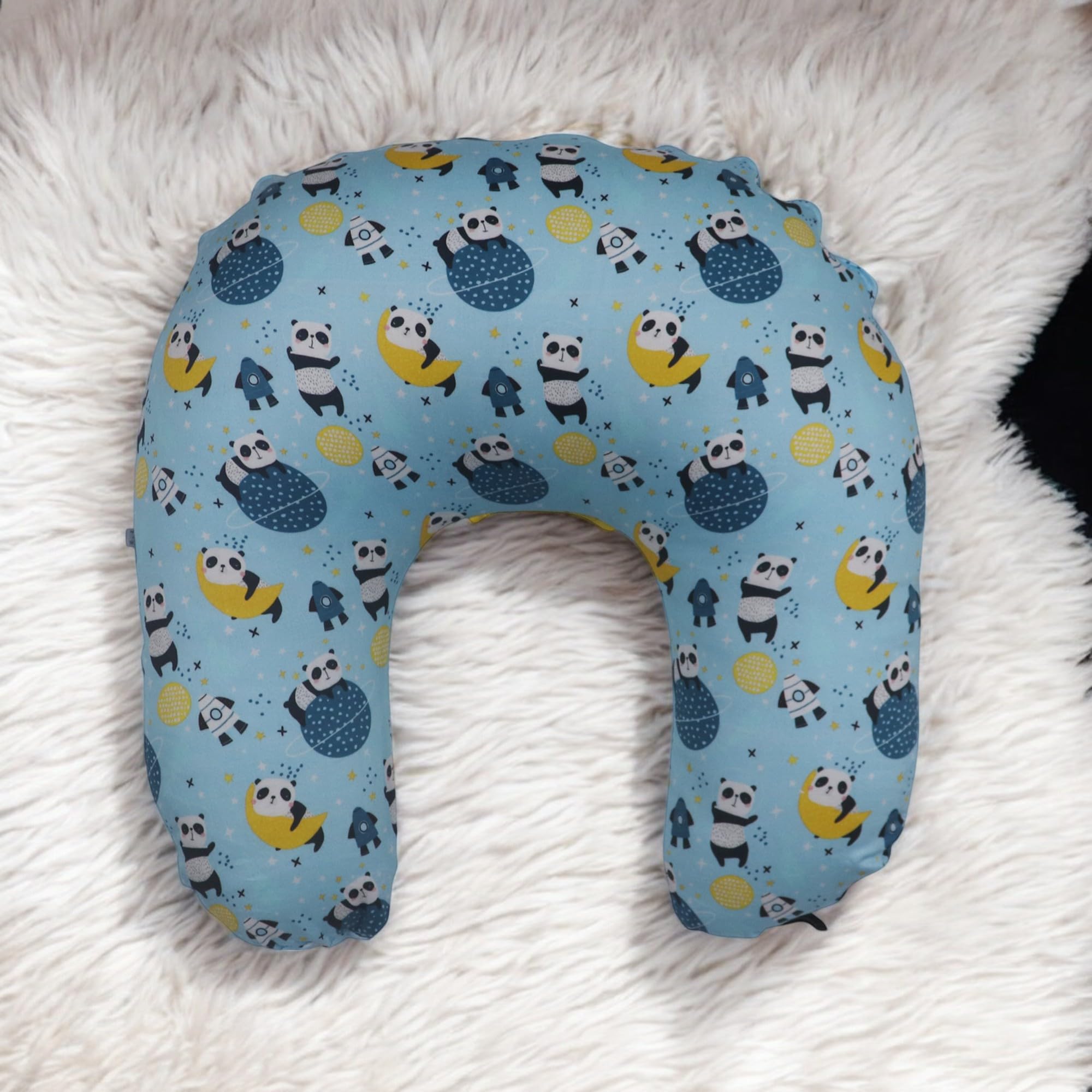 Kradyl Kroft 5in1 Baby Feeding Pillow with 100% Cotton Removable Cover | Breastfeeding Pillow | Nursing Pillow with Belt and Hoop (Panda) 2