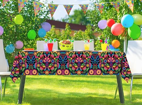 Miniatura 2 de Buxiuer Mantel mexicano de plástico desechable Dia De Los Muertos, decoración para fiesta, suministros para decoración del hogar, cocina, 54 x 108