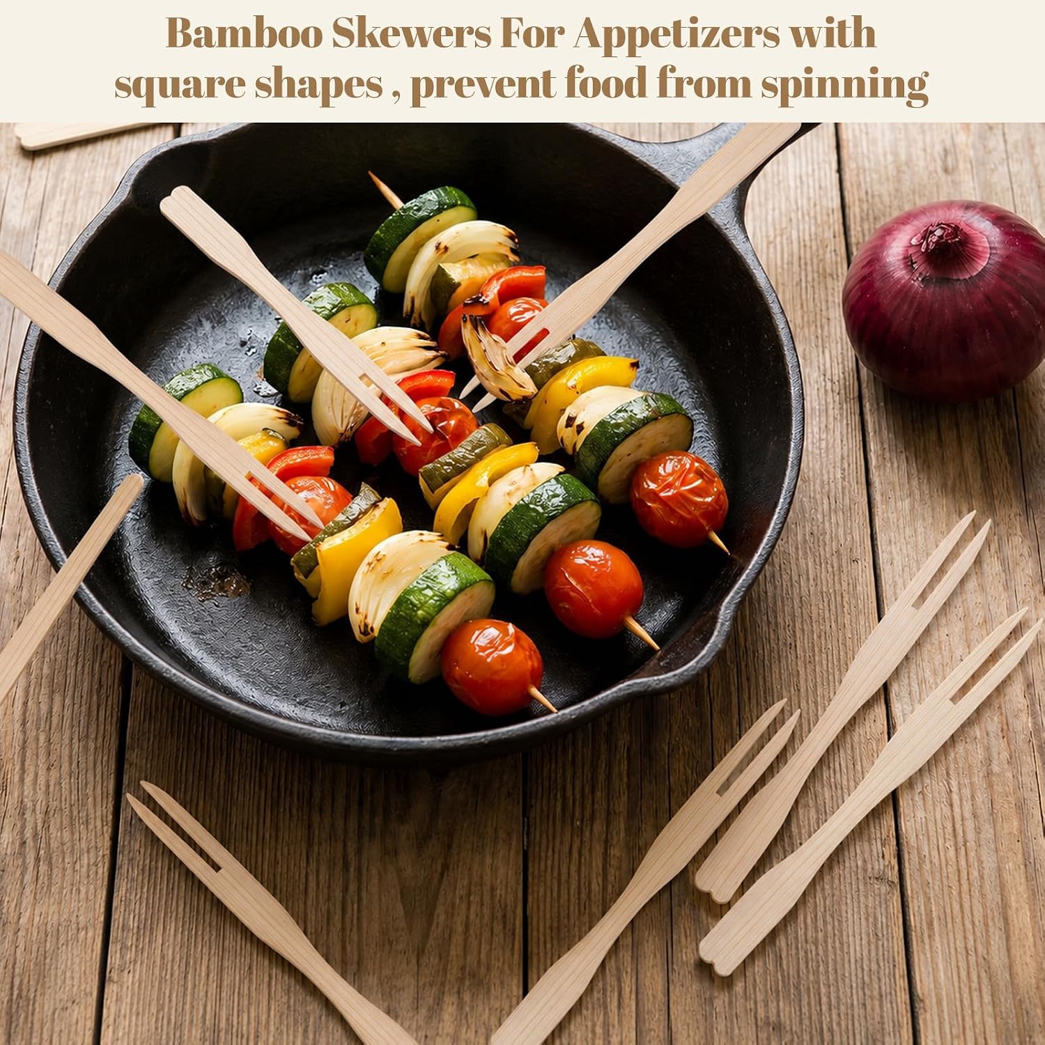 1600 Pcs Bamboo Appetizer Forks 3.5 Inch, Cocktail Forks Fruit Skewers