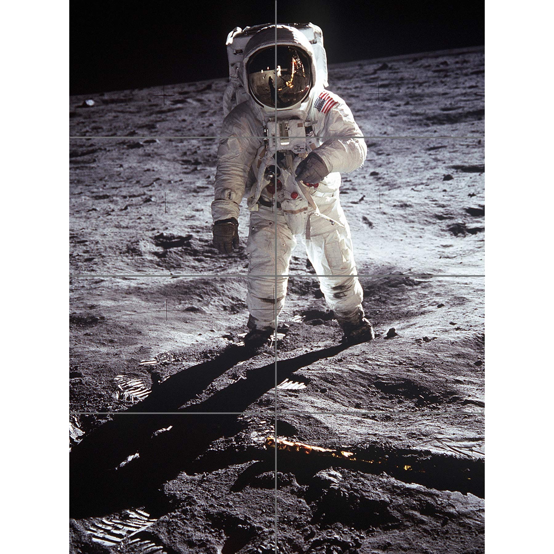 Artery8 Apollo 11 Astronaut Aldrin Armstrong 50th Anniversary Moon Landing XL Giant Panel Poster (8 Sections)