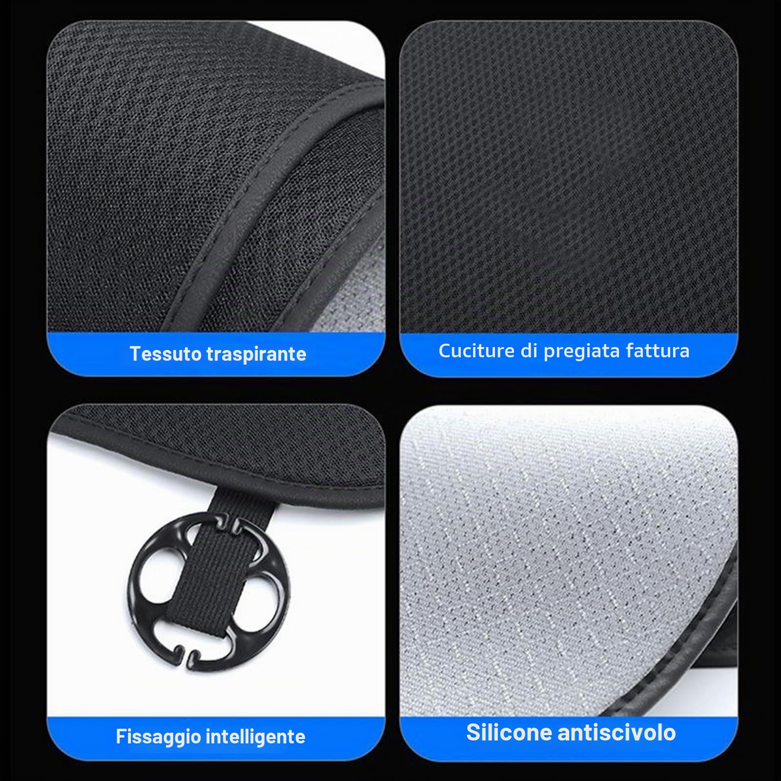 TOPABYTE Set Personalizzato Coprisedili Auto per Tesla Model Y Model 3 Model S Model X 2017-2026, Conducente e Passeggero Auto Cuscino, Seta Ghiaccio Traspirante e Antiscivolo (Senza LOGO)