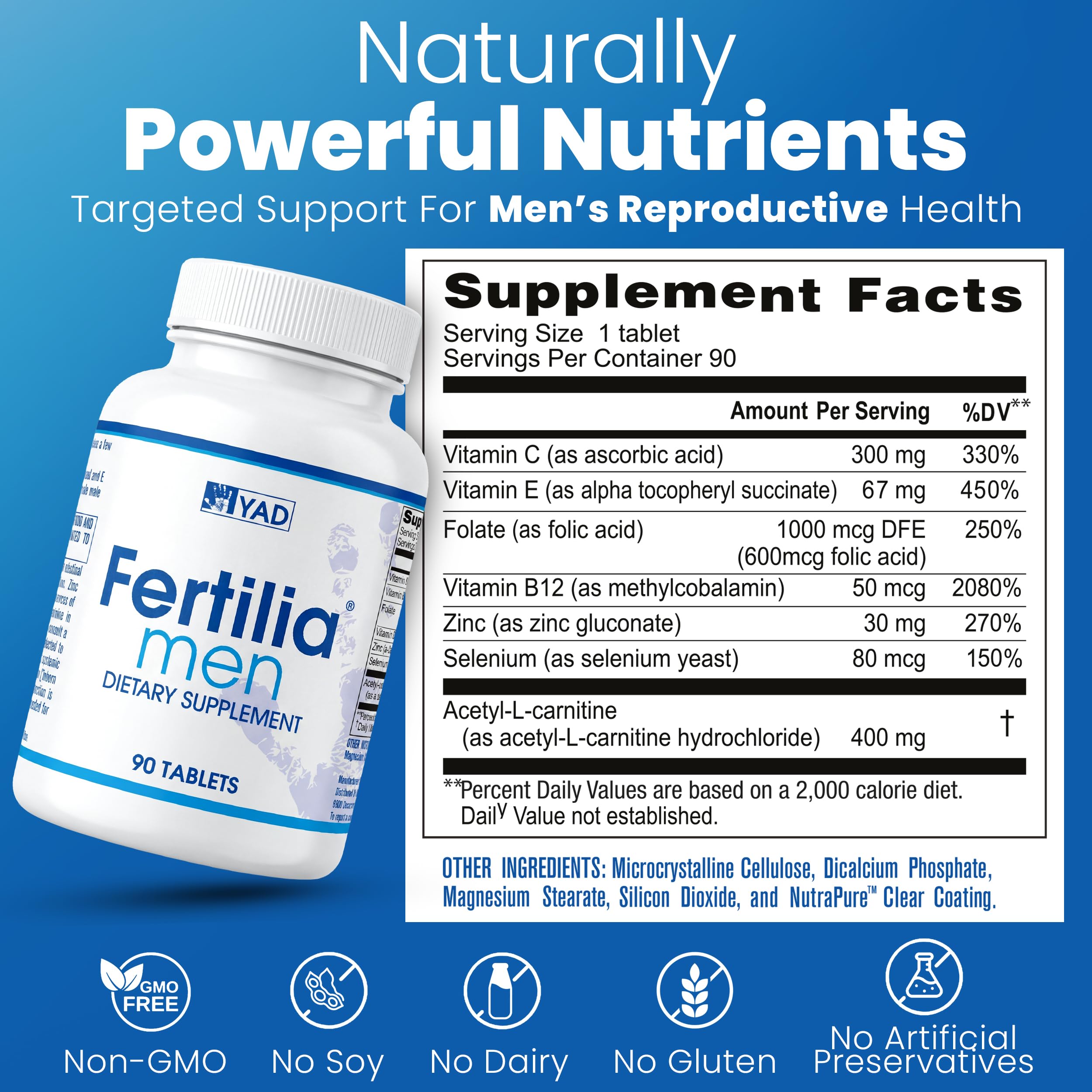 YAD Fertilia Men + MTL Male Fertility Supplement Bundle, 3-Month Supply