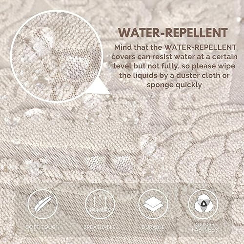 Miniatura 10 de SearchI Juego de 6 fundas de asiento impermeables de poliuretano para sillas de comedor, fundas de asiento elásticas lavables para sillas de