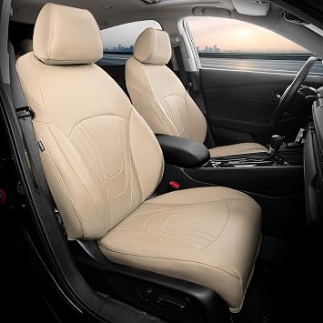 FREESOO for Honda Accord Seat Covers LX SE Sedan 2023 2024 2025, Custom Fit Car Seat Covers Full Set, Waterproof Leather Seat Covers for Cars, Black-Brown