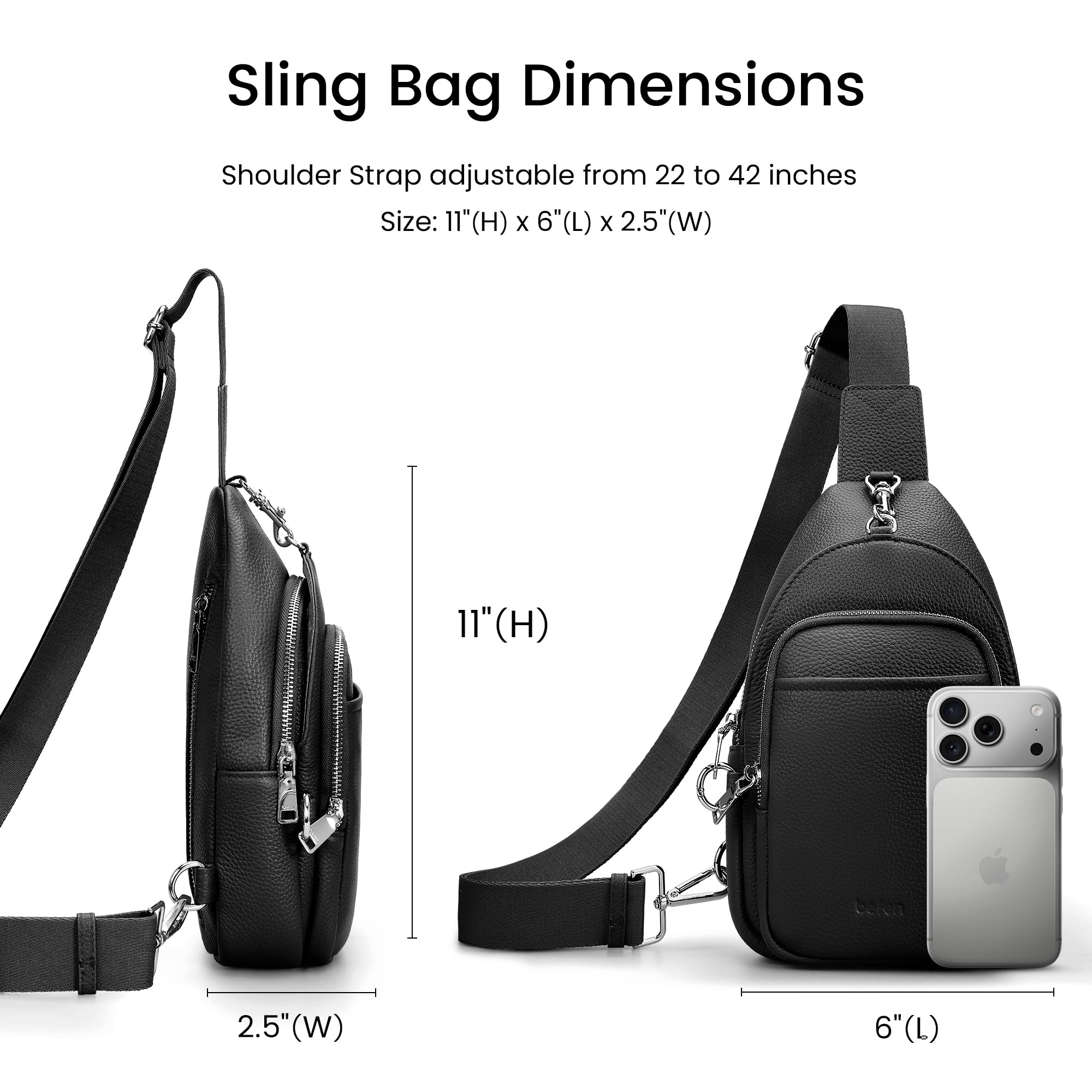 befen Borse a tracolla in vera pelle per le donne borsa a tracolla antifurto da donna piccola borsa per telefono con blocco RFID