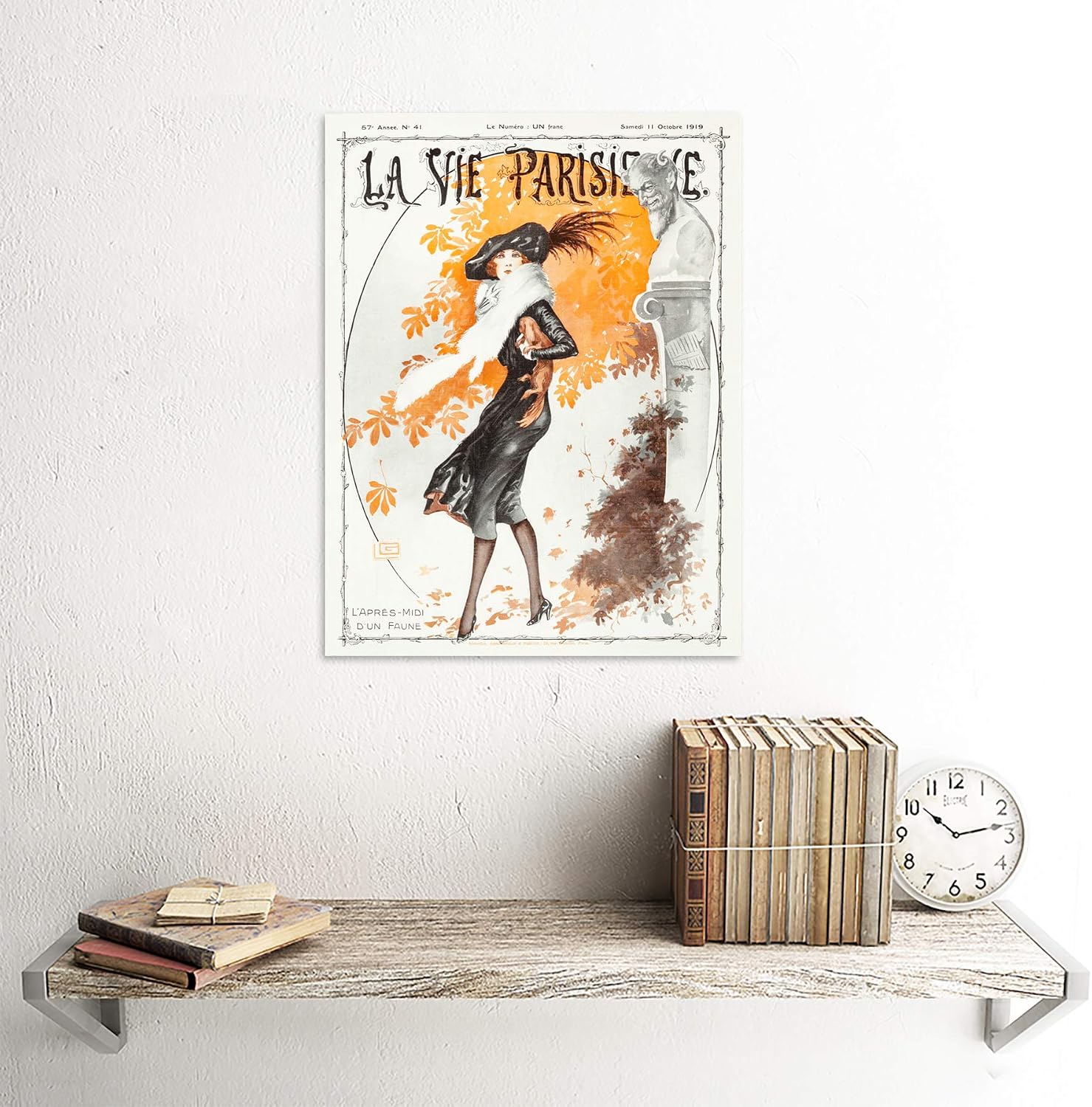 La Vie Parisienne Fall Fashion Woman Dog Magazine Cover Unframed Wall Art Print Poster Home Decor Premium