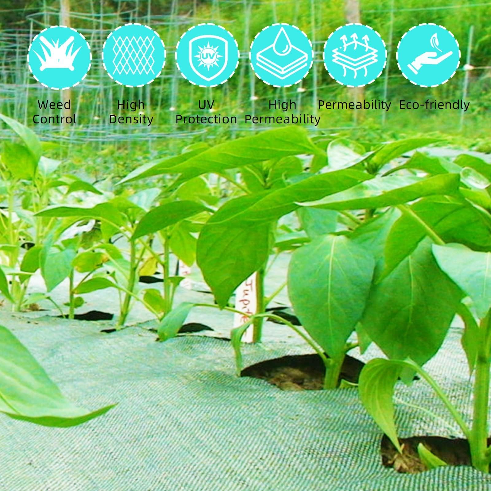 Garvee Professionelles Unkrautvlies für Garten und Landwirtschaft – Wasserdurchlässige, robuste Unkrautfolie aus Polypropylen – Einfache Verlegung, effektive Unkrautkontrolle, hochwertige Qualität aus