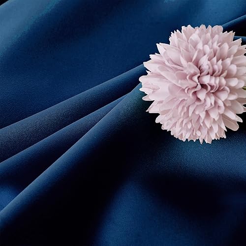 Miniatura 8 de Cortinas opacas térmicas 3 en 1 con ojales para dormitorio, cortinas 100% opacas a prueba de sonido para invierno, 1 panel, azul marino, 50 x 84