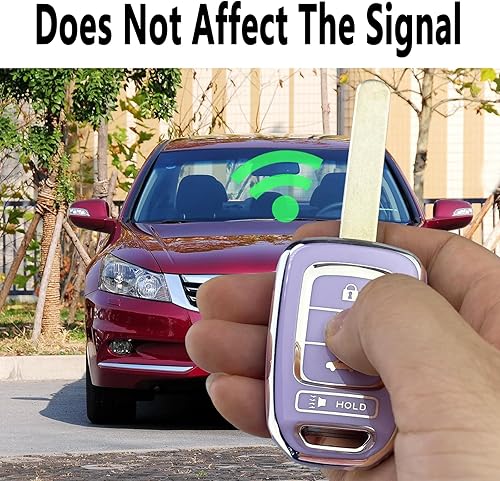 Miniatura 6 de Funda para llavero compatible con Honda Accord Civic Fit CR-V HR-V Crosstour accesorios (morado)