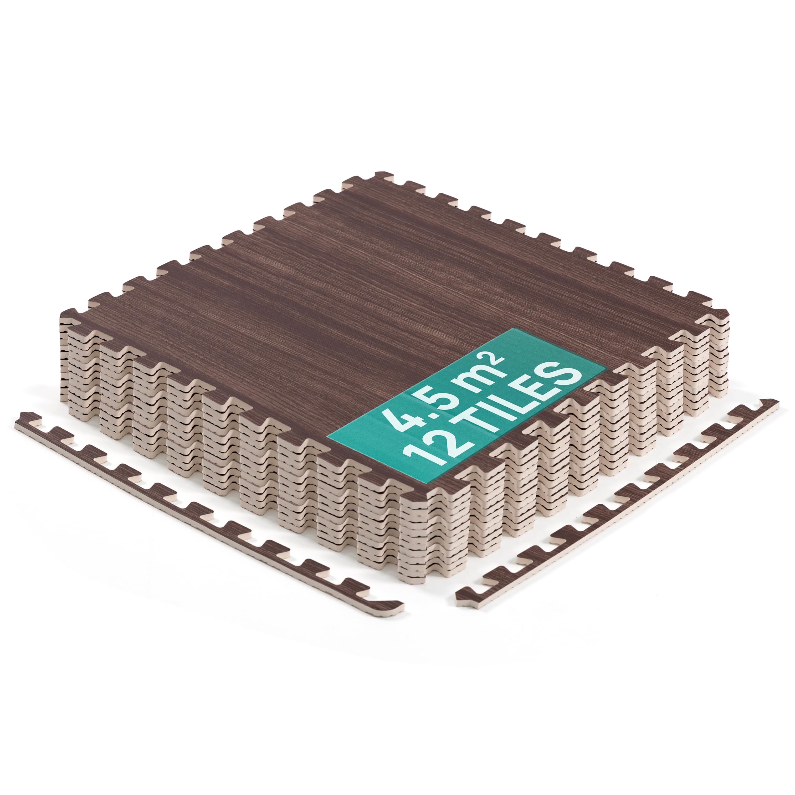 Yes4All YJ9A Stuoia Ad Incastro-24Sqft, 4,5 M² (12 Piastrelle), Legno Di Noce Scuro-image
