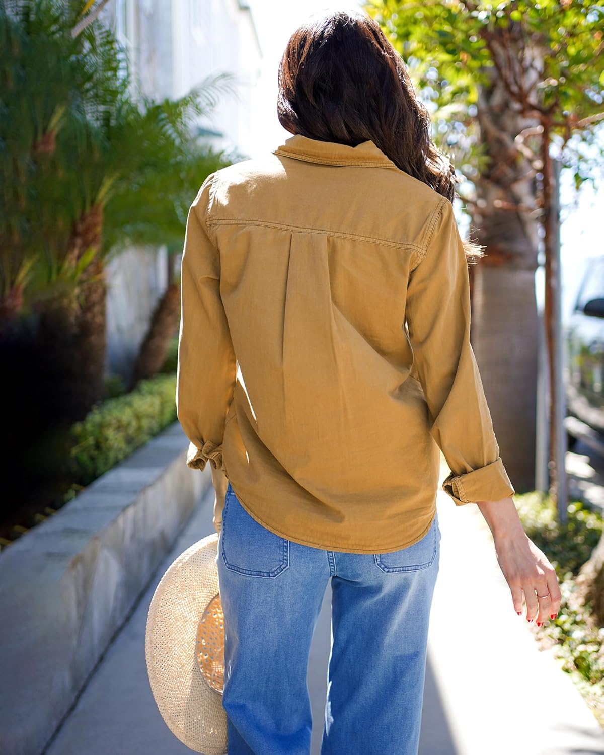 luvamia Denim Shirt Women Chambray Jean Western Shirts Long Sleeve Button Down Tops - Image 3