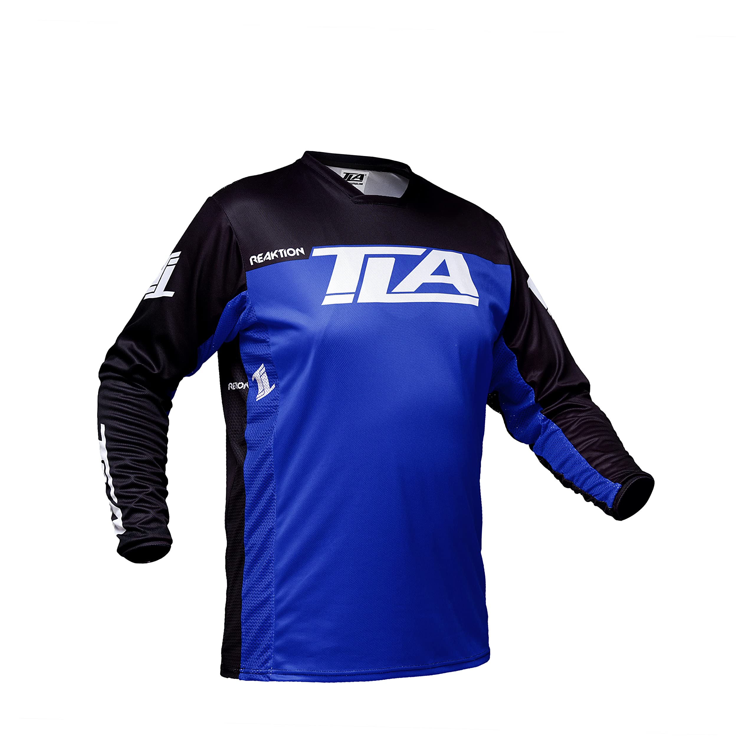Koszulka Motocross i MTB TLA Reaktion | Koszulka Rowerowa Przekłuta| Koszulka Motocyklowa terenowa | Koszulka MTB Enduro | Cross | BMX | Quad Enduro - niebieska