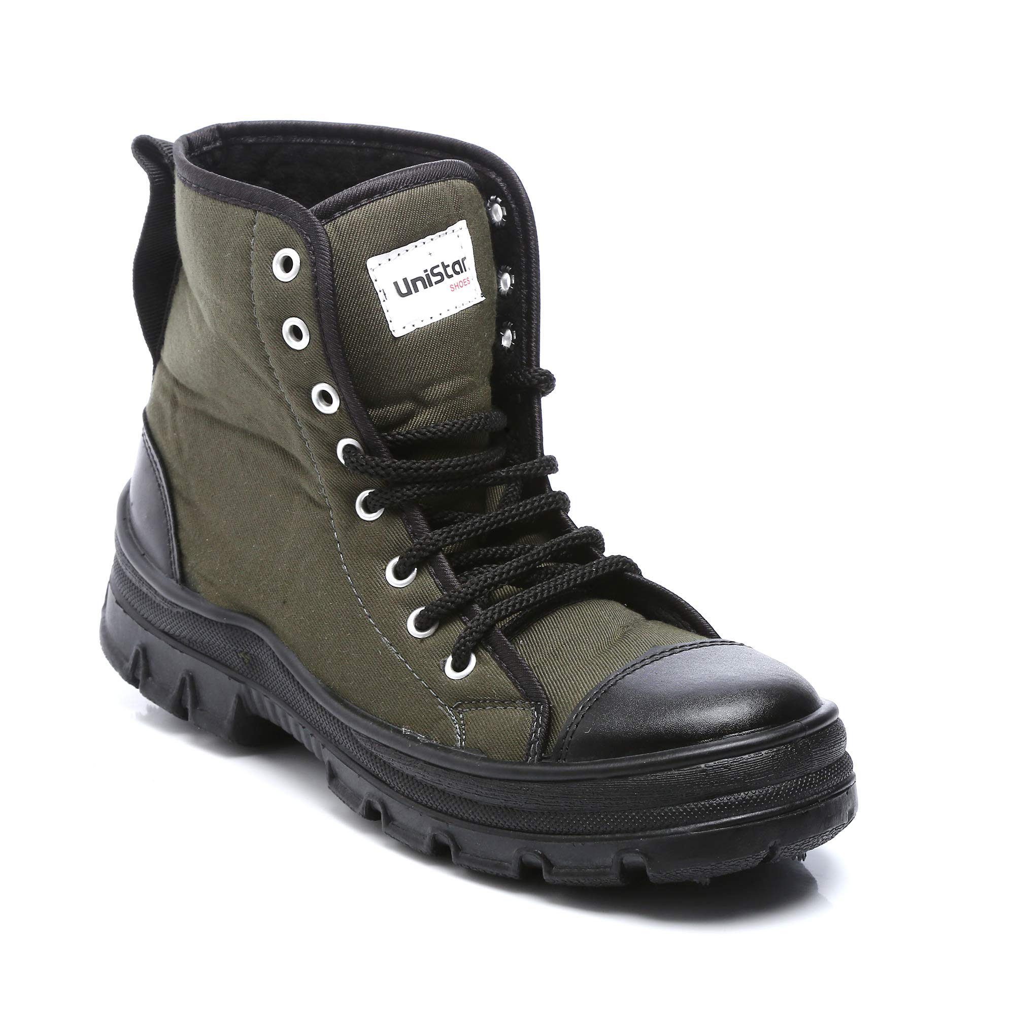 Unistar Hiking and Trekking High Ankled Shoes for Men Single Density Rugged Sole | Anti Skid | OliveGreen Size - 5 (B087FCVB7C) Amazon Price History, Amazon Price Tracker