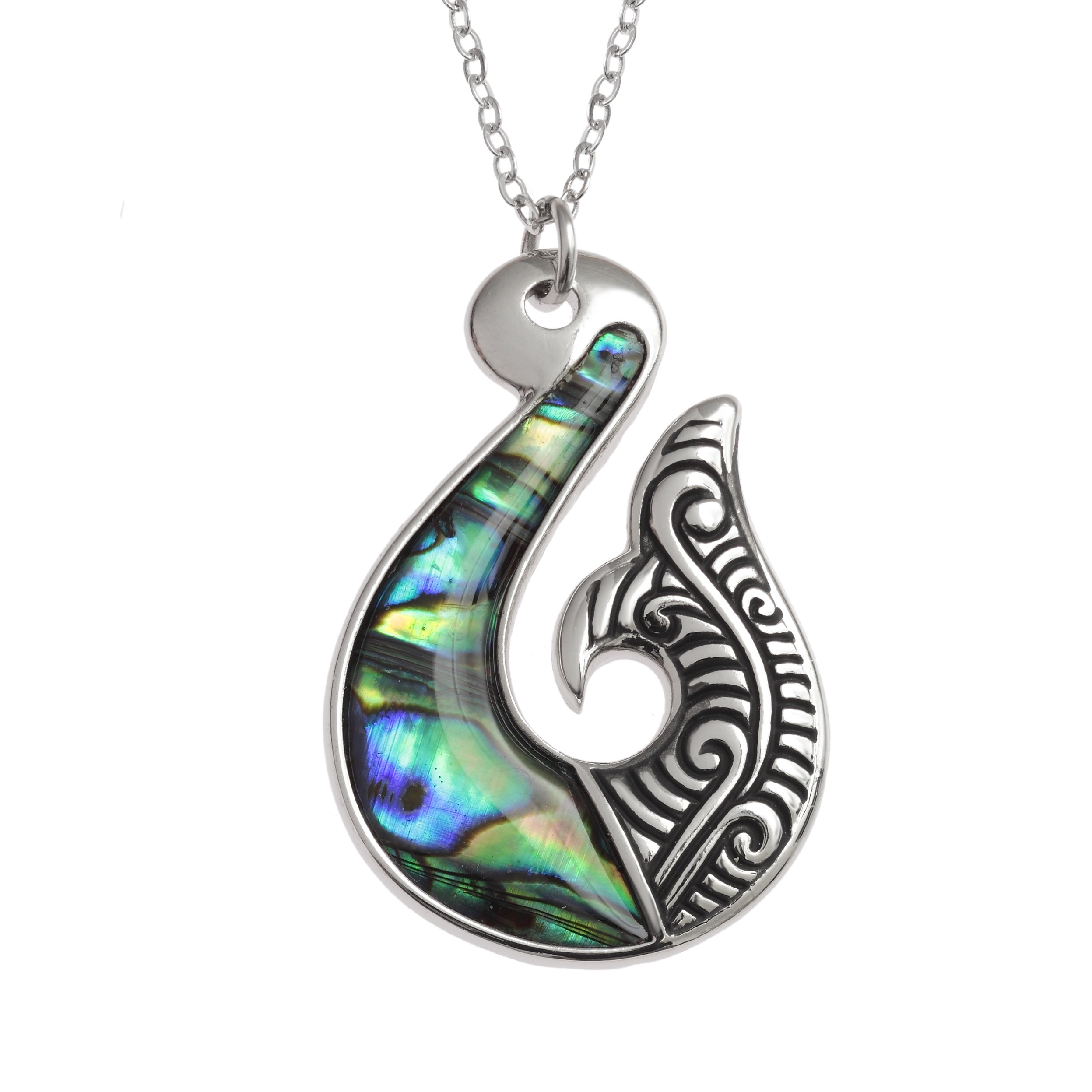 Maori Tribal Fish Hook Symbol Pendant Necklace Inlaid With Natural | Desertcart Guyana Maori Tribal Fish Hook Symbol Pendant Necklace Inlaid With Natural | Desertcart Guyana