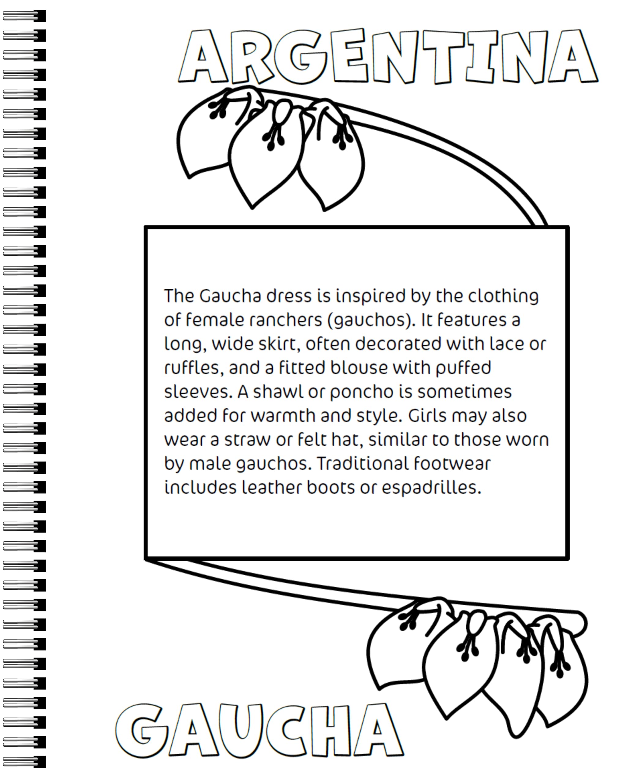 Girls' Fashion Around the World: Cute and Easy Coloring Book [Spiral-bound] LobsterBunny Entertainment and Jenny Martin - PT06