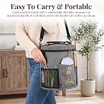 ELUALE Personalized Crochet Bag Organizer, Oxford Cloth Yarn Storage Bag, Custom Birth Flower and Name, Large Foldable Knitting Bag, with Multiple Pockets, Gifts for Crochet Lovers Beginners, Women