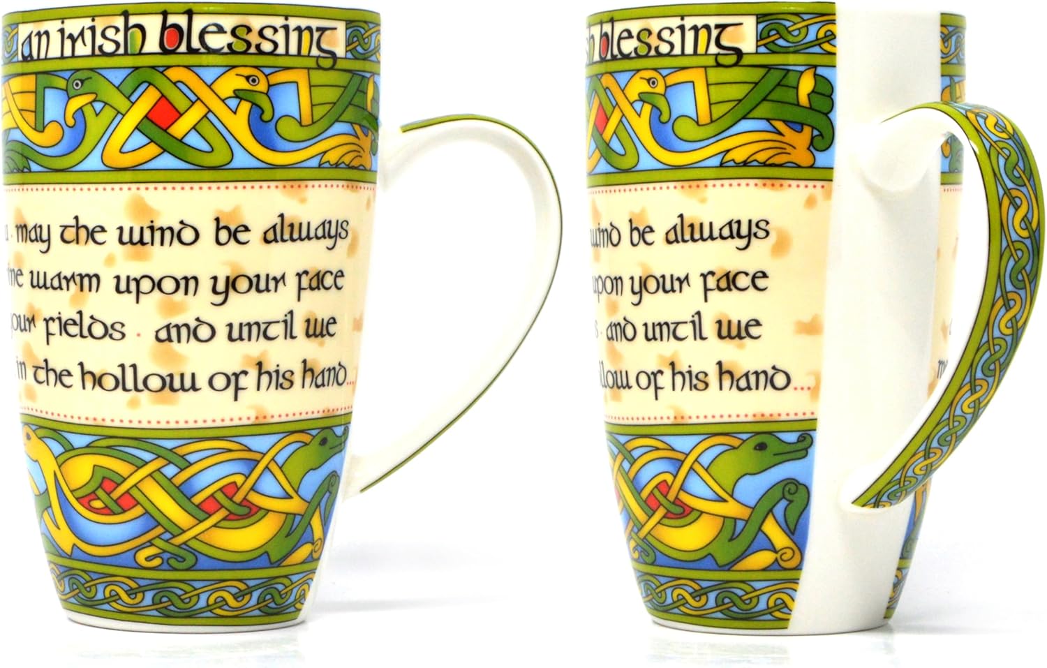 Irish Blessing Mug Set - Two Coordinating Mugs in Irish Gift Box