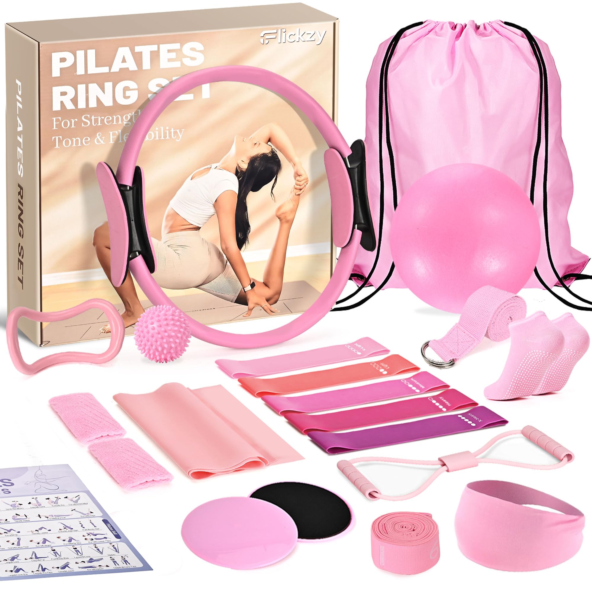 Conjunto de anéis de Pilates para mulheres, anéis de Pilates Magic Circle 30,5 cm com