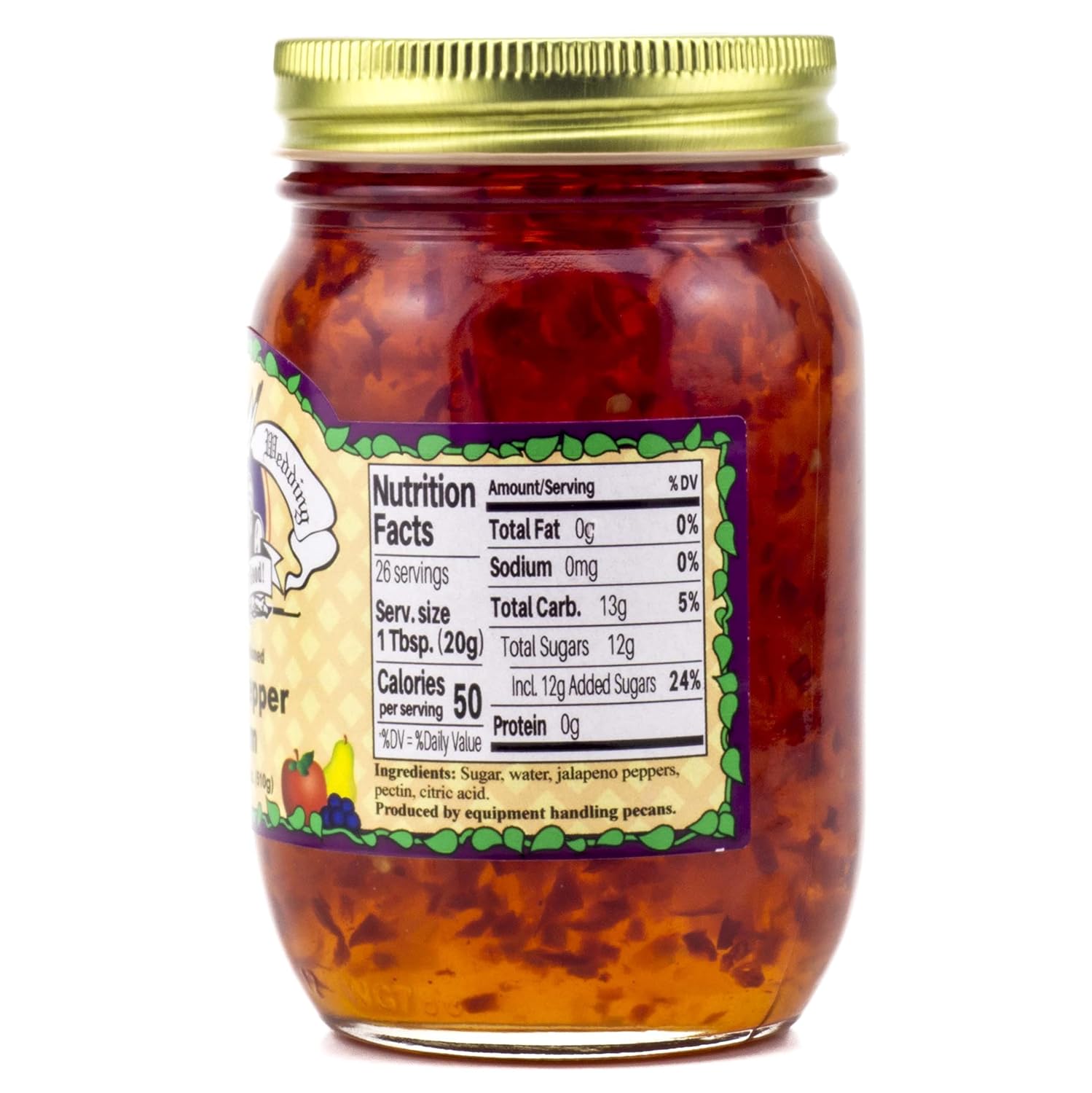 Amish Wedding All Natural Old Fashioned Hot Pepper Jam 18 Ounces (Pack of 2)