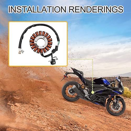 Miniatura 6 de GOOFIT Magneto Stator 18 Bobina de repuesto para YZF R25 YZF250 A R25 2020 YZF R3 YZF320 A R3 2019 2020 2021 MTN250 A MT25 MT 25 2020 2021 MTN250