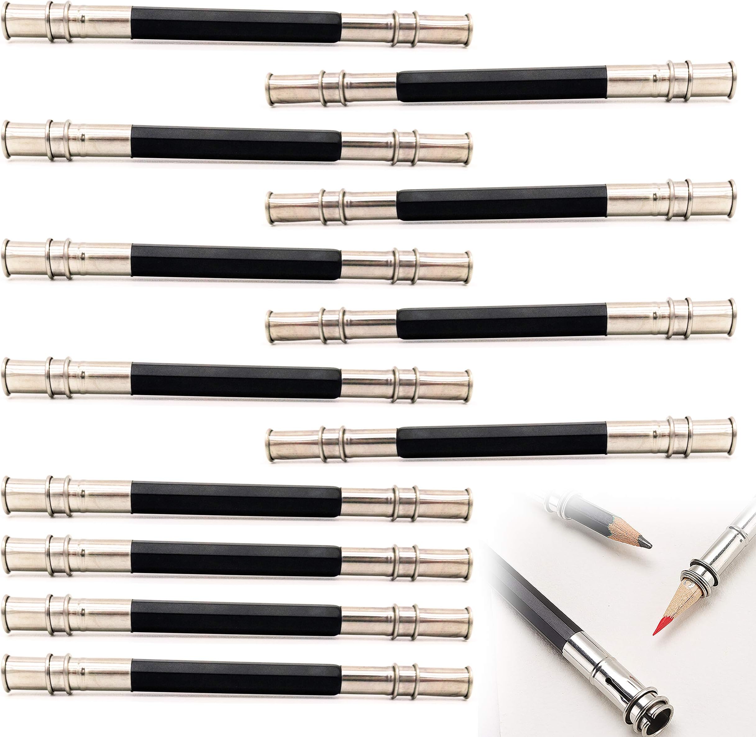 12 Pcs Pencil Extender for Artists, Colored Pencils Extender Art Pencil