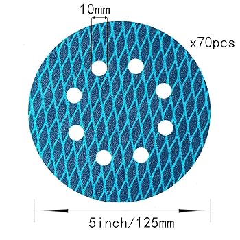 PET 7cm×5m 100cm/loop 清风海岸 5 inch Sanding Discs Hook and Loop Diamond Shape 60pcs