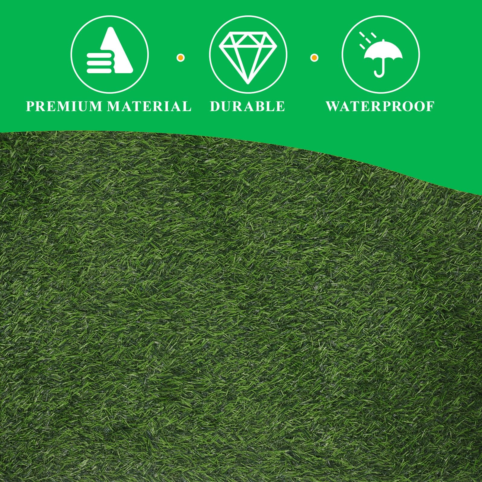 GANAZONO Césped Artificial Ovalado Verde de Plástico para Decoración