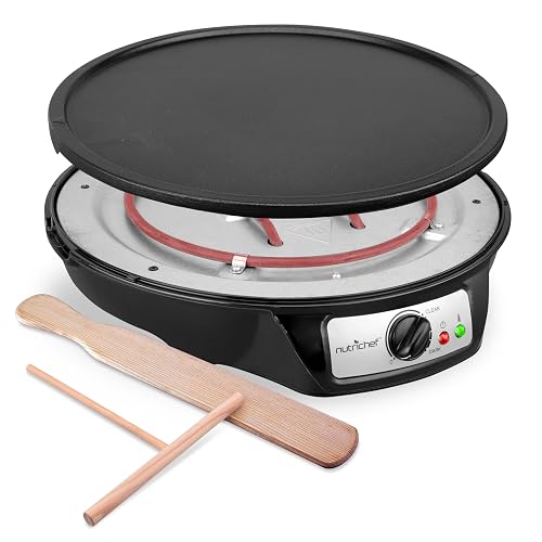 NutriChef Crepe Maker - Cooks Bacon, Roti, Tortillas & Omelets