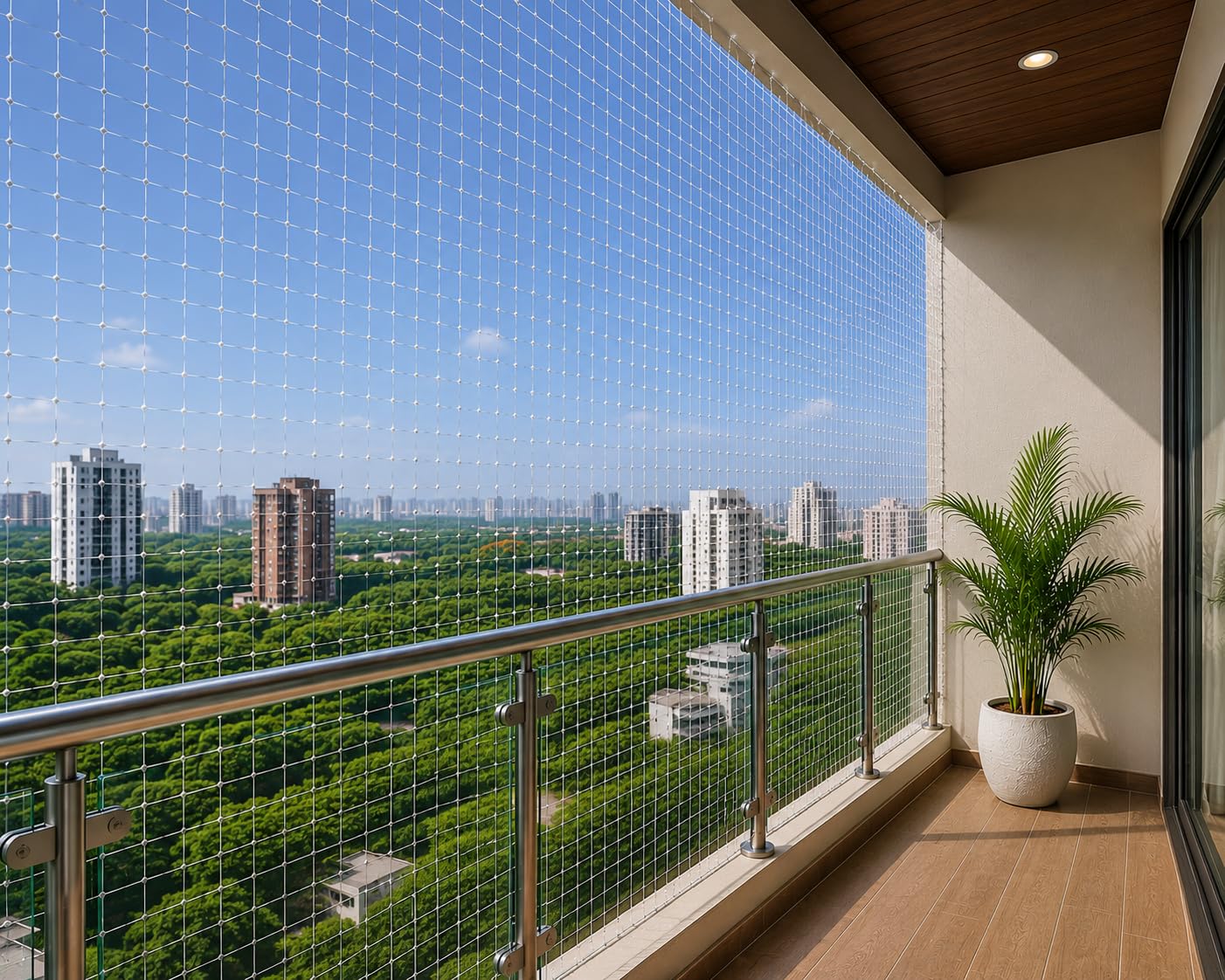 K25 Pigeon Nets for Balconies | Nylon Anti Bird Control Mesh Net with Cable Clip & Tie | UV Stabilized Safety Net (10x6 Feet)-image-9