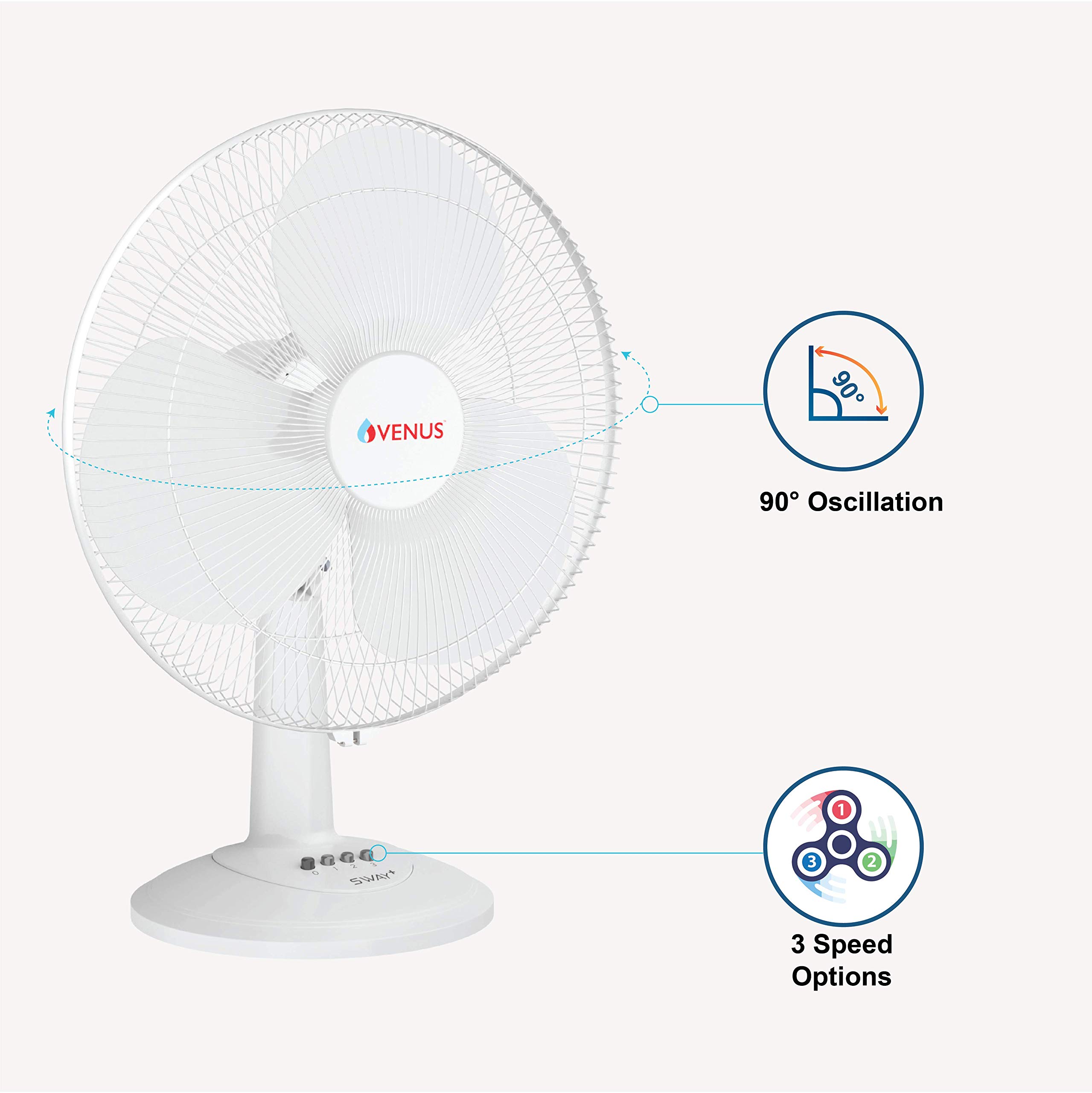 Venus Sway Plus Table Fan - Powerful Cooling -3