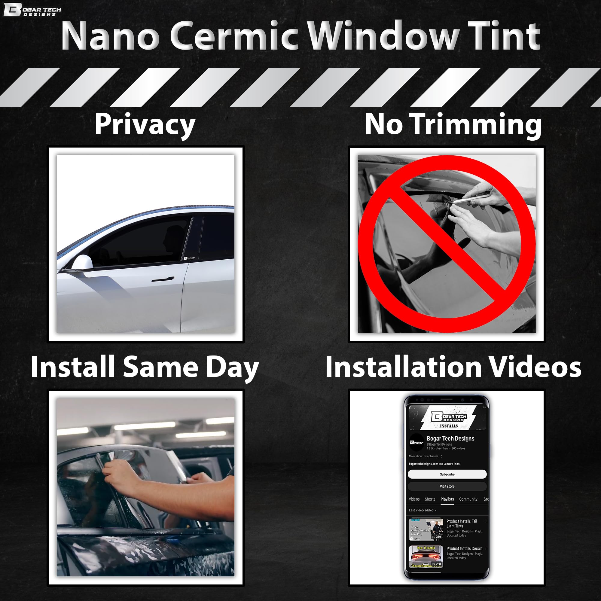 Amazon.com: BOGAR TECH DESIGNS - Precut Front Premium Nano-Ceramic
