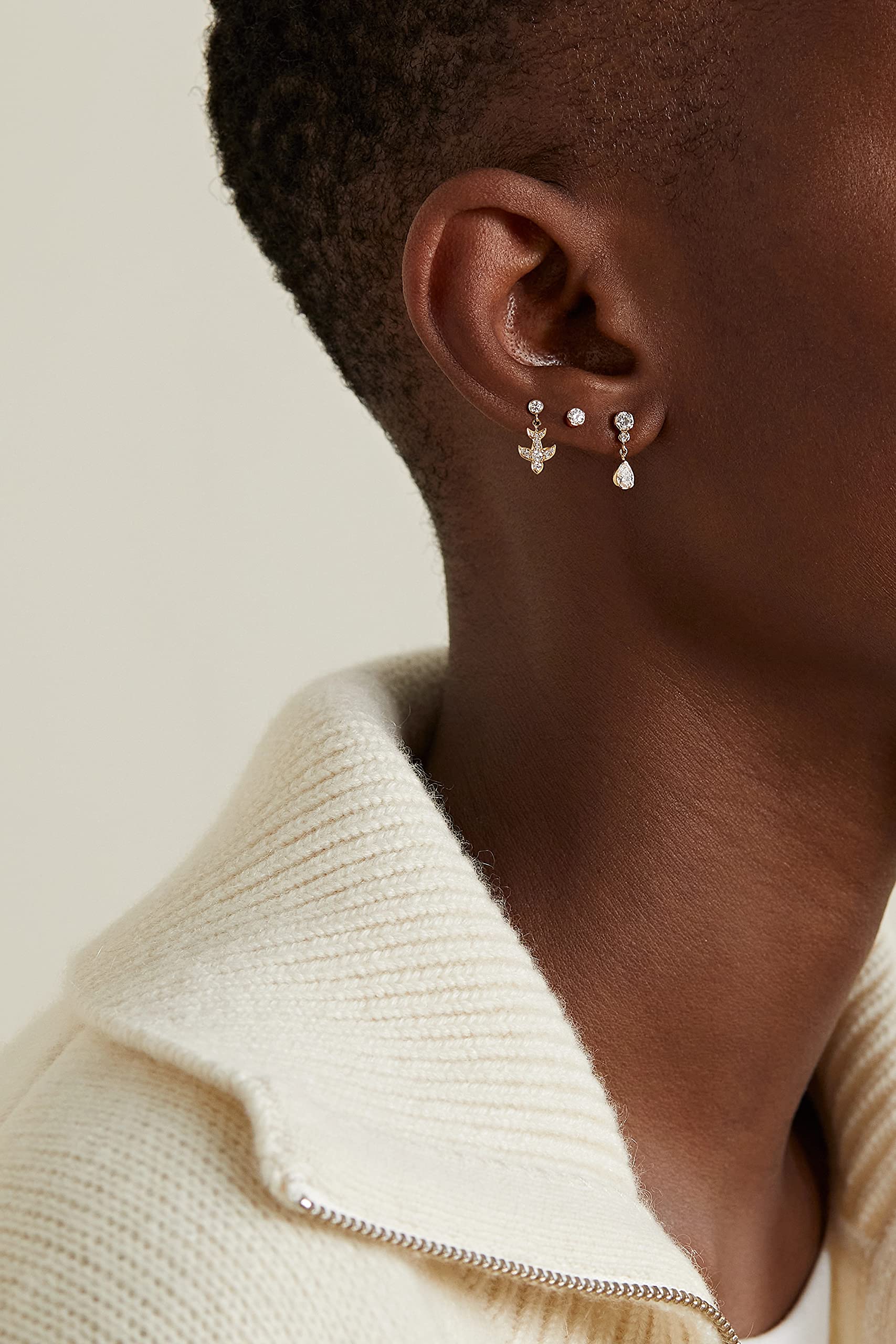 Dangling Solitaire Diamond Drop Earrings