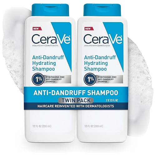CeraVe Champú hidratante anticaspa, tratamiento de caspa de piritiona y zinc al 1% con ceramidas, niacinamida y ácido hialurónico, ayuda a eliminar