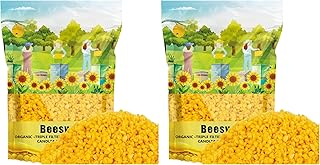 CARGEN Yellow Beeswax Pellets- 430g (0.95lb) Organic Beeswax Pellets Triple-Filtered Natural Bees Wax Cosmetic Grade Bee Wax for DIY Candles Skin Care Lip Balm Soap (Pack of 2)